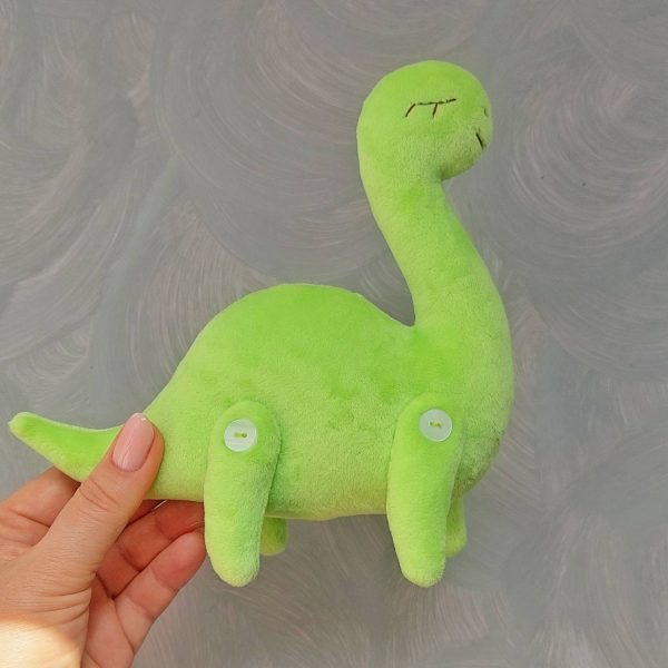 Dinosaur Pdf pattern, 7.2" dino sewing tutorial cute stuffed dinosaur pattern, easy pattern, plush brontosaurus - Image 2