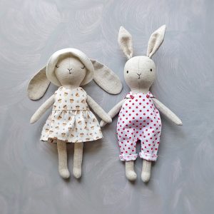 2 in 1 stuffed bunny with clothes pdf pattern and tutorial rabbit pattern eco toy stuffed animal pattern rag doll pdf easy pattern