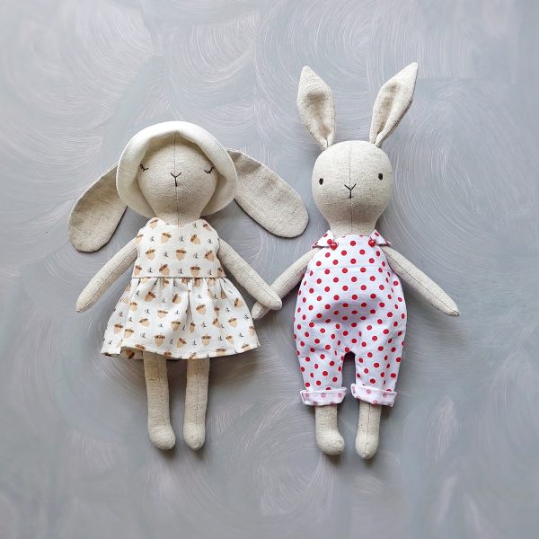 Cute stuffed bunny with clothes 2 in 1 pdf pattern and tutorial, rabbit pattern, eco toy, stuffed animal pattern, rag doll pdf, easy pattern - Image 10
