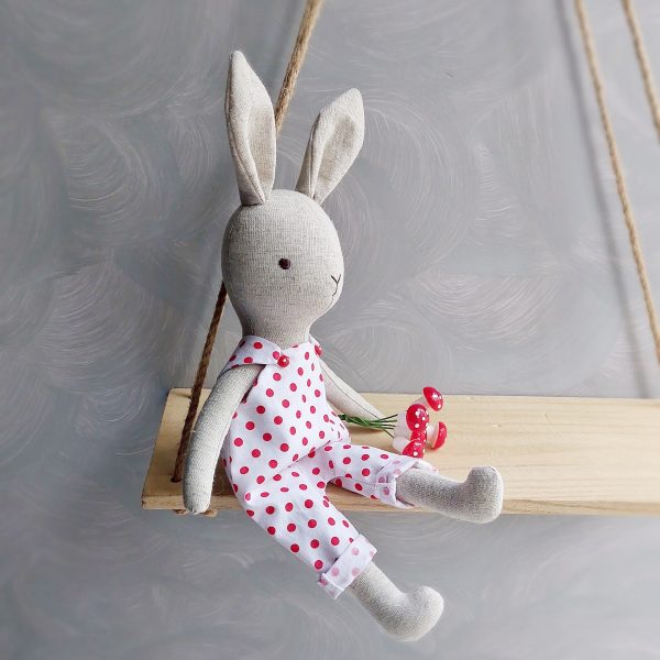 Cute stuffed bunny with clothes 2 in 1 pdf pattern and tutorial, rabbit pattern, eco toy, stuffed animal pattern, rag doll pdf, easy pattern - Image 9