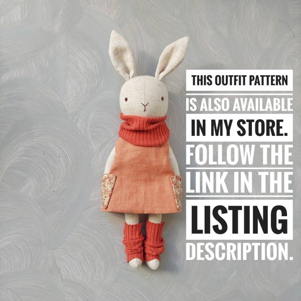 Cute stuffed bunny with clothes 2 in 1 pdf pattern and tutorial, rabbit pattern, eco toy, stuffed animal pattern, rag doll pdf, easy pattern - Image 2