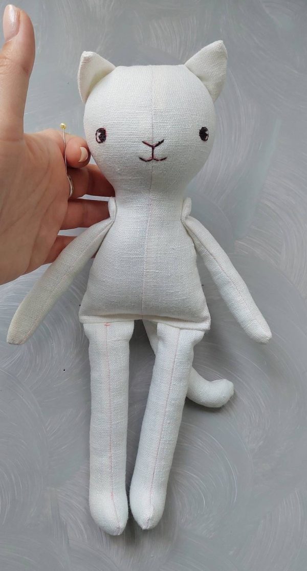 Cat sewing pattern, 12" stuffed cat doll with clothes, pdf tutorial, kitty pattern, eco toy, stuffed animal pattern, rag doll, easy pattern - Image 2