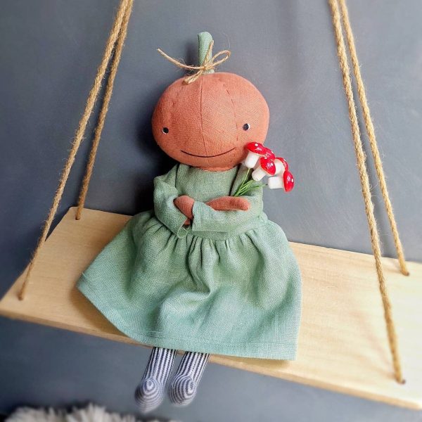 2-in-1 Pumpkin boy and girl sewing pattern, ghost pattern, funny halloween doll, 12" stuffed doll with clothes, rag doll, handmade halloween - Image 5