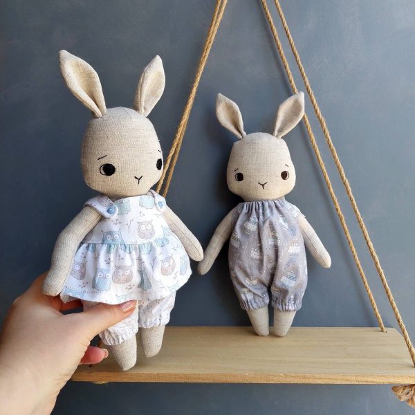 Cute stuffed bunny pattern with clothes pdf pattern and tutorial, rabbit pattern, easter bunny, stuffed animal pattern, easy pattern - Image 4