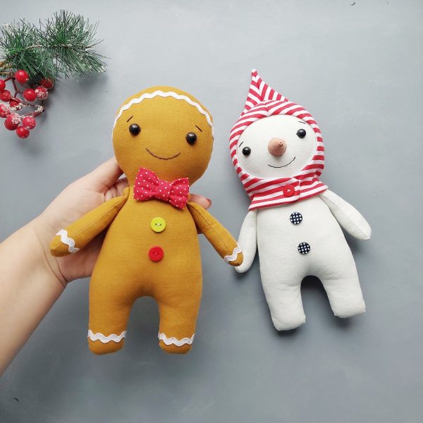 Gingerbread man&snowman pattern and tutorial, Christmas pattern, toy sewing pattern, stuffed doll pattern, easy pattern - Image 4
