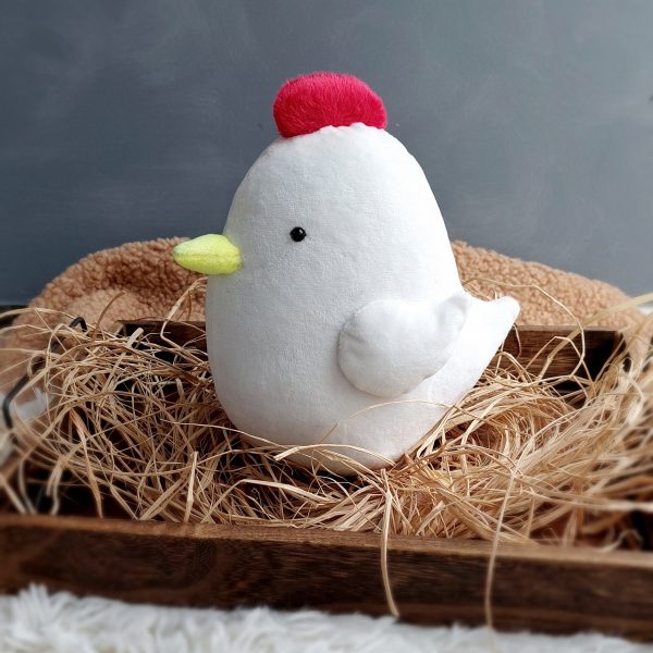 Chicken pdf pattern and tutorial, easter sewing pattern, easy pattern, stuffed chicken home decor - Image 6