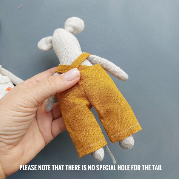 Dress and Jumpsuit for stuffed animal toy 6", pdf pattern and tutorial, mice clothes - Image 2