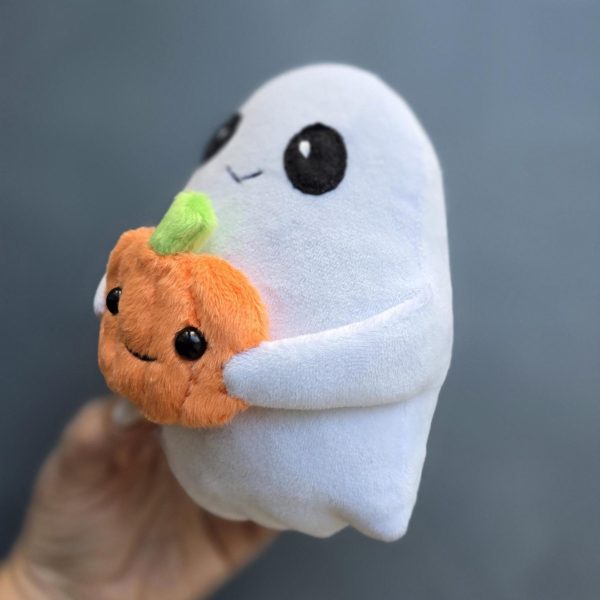 Ghost with pumpkin sewing pattern, 6 inches ghost pattern, funny halloween stuffed toy, halloween plushie, handmade halloween - Image 5